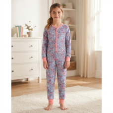 GF6191: Girls All Over Print Floral Cotton Onesie (7-12 Years)